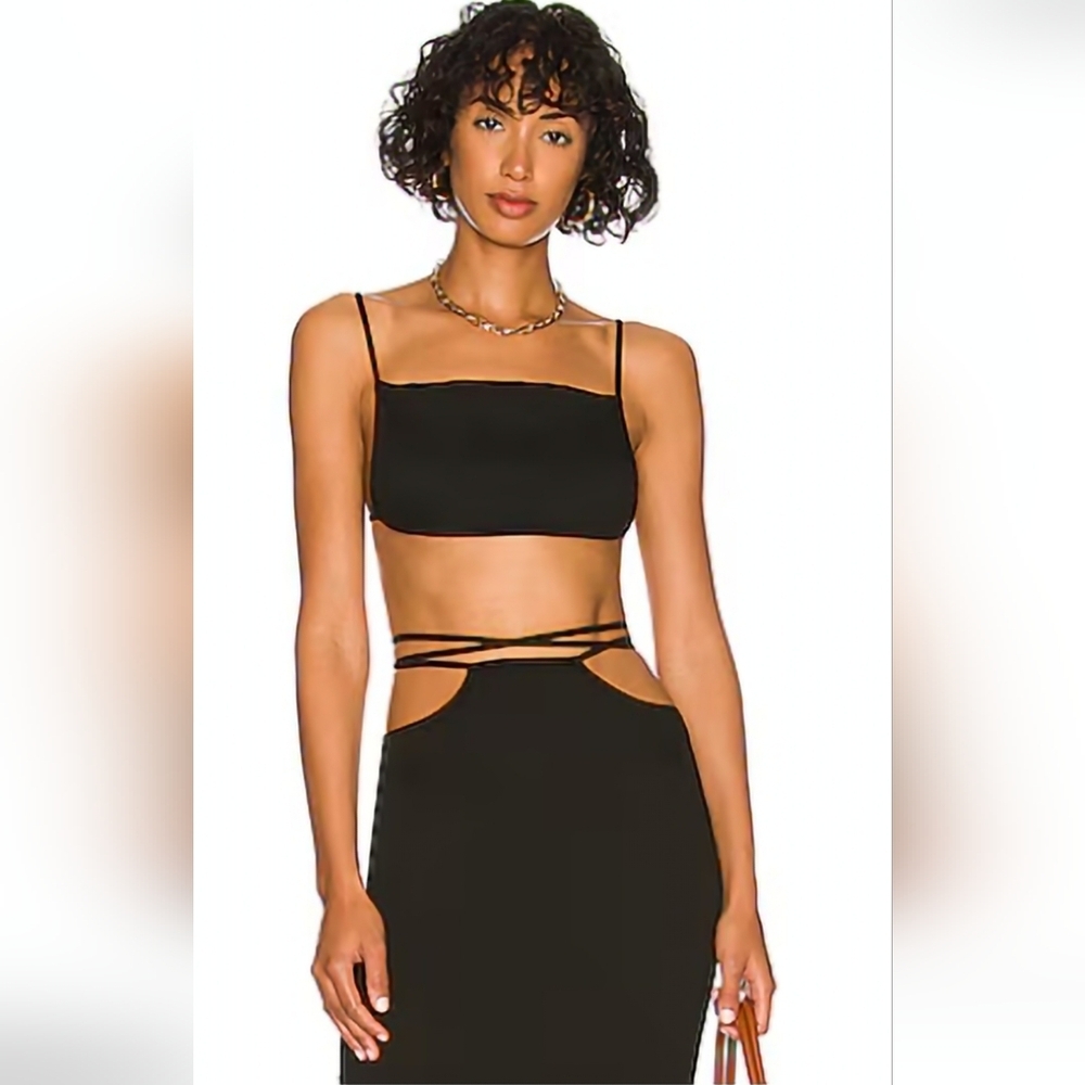 NEW-We Wore What-Revolve-Ruched Bandeau Top in Black-Size S-SOLD OUT ONLINE